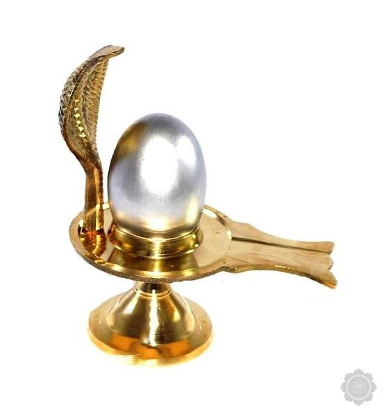 Detachable Brass Jalheri and Brass Snake Hood Shiv Lingam