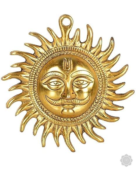 Comelyns Brass Surya Wall Hanging  Sun God  yantra