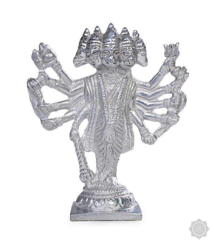 Abhimantrit Original Parad (Mercury) Panchmukhi Hanuman  Five Face Hanuman Murti
