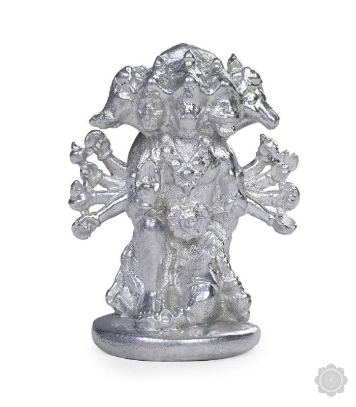 Abhimantrit Original Parad (Mercury) Panchmukhi Hanuman Idol Seated Statue