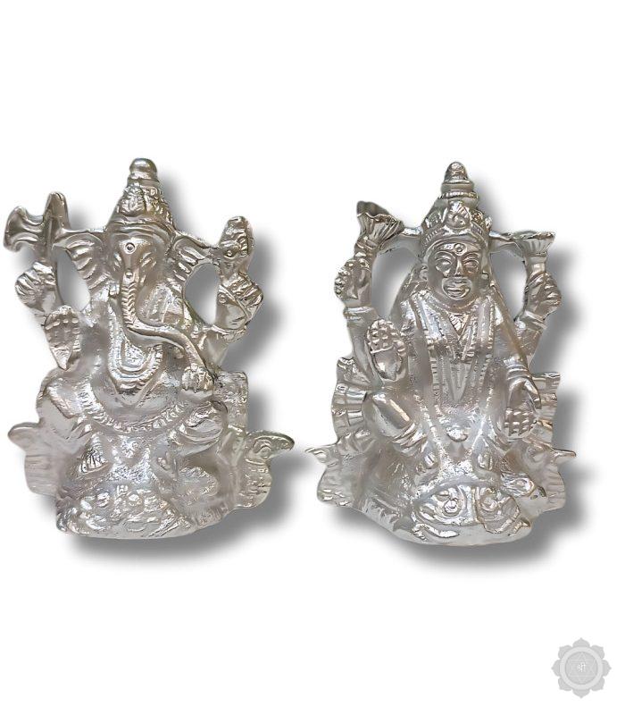 Maa Laxmi on Owl & Ganesha On Rat Murti