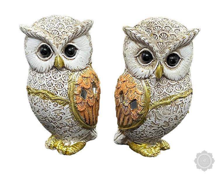 Owl Pair Sitting Showpiece A Symbol of Wisdom & Unity for Home and Office Decor