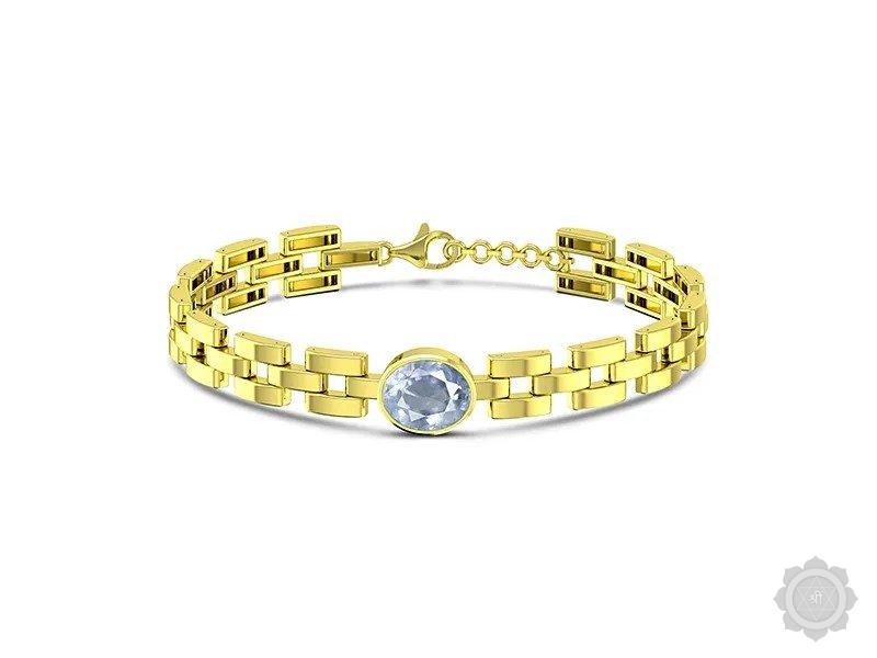 Blue Sapphire Yellow Gold Bracelet (B3)