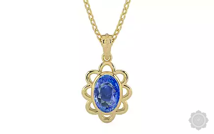 Ashtadhatu Ceylon Blue Sapphire Pendant Limited Quality (P3)