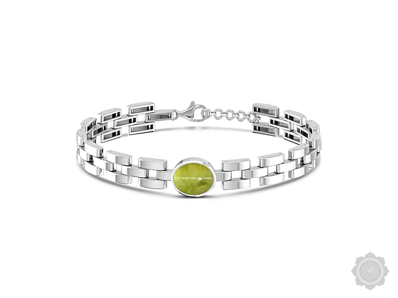 Chrysoberyl Cat's Eye Sterling Silver Bracelet (B3)