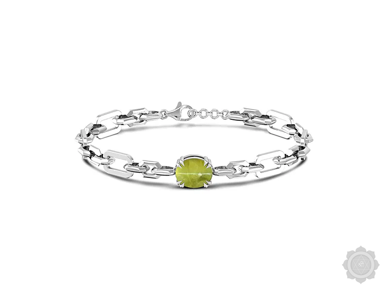 Chrysoberyl Cat's Eye Sterling Silver Bracelet (B6)
