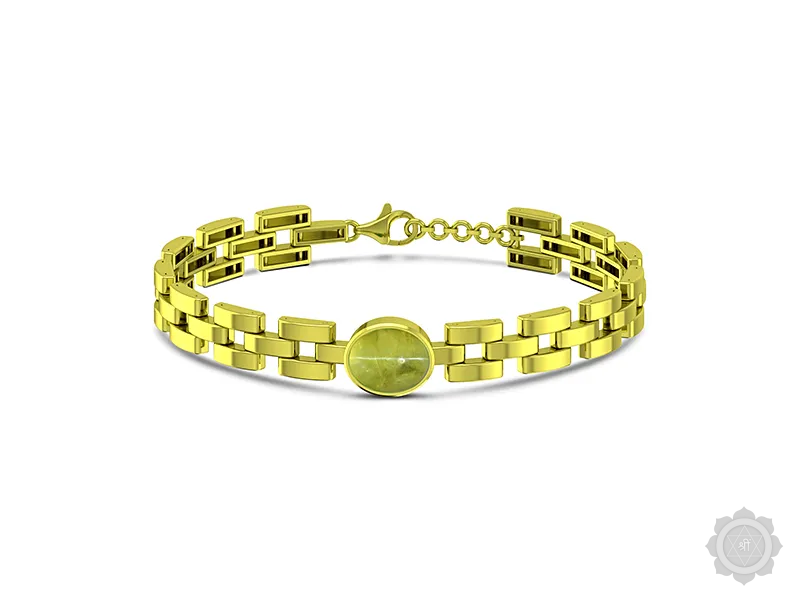 Chrysoberyl Cat's Eye Yellow Gold Bracelet (B3)
