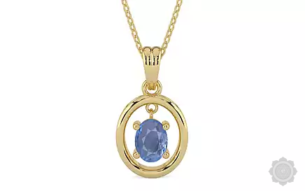 Ashtadhatu Ceylon Blue Sapphire Pendant Prime Quality (P2)