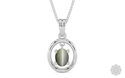 Sterling Silver Cat's Eye Pendant Fine Quality (P2)