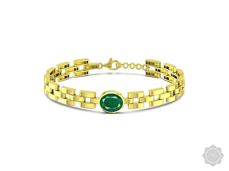 Emerald Yellow Gold Bracelet (B3)