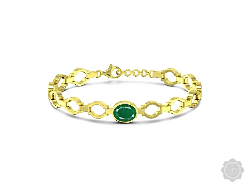 Emerald Yellow Gold Bracelet Premium Quality (B4)