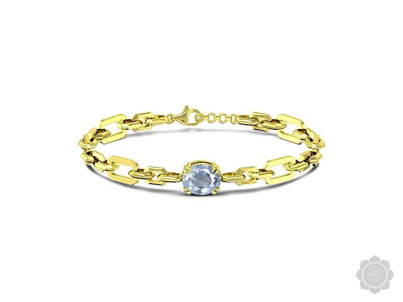 Blue Sapphire Yellow Gold Bracelet (B5)