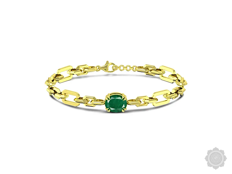 Emerald Yellow Gold Bracelet (B5)