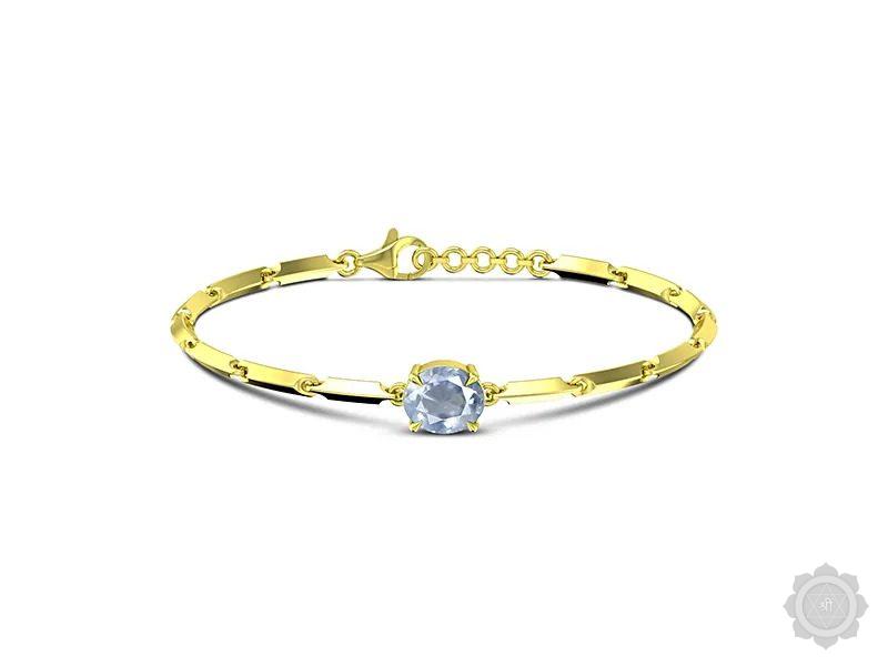 Blue Sapphire Yellow Gold Bracelet (B9)