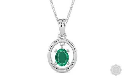 Sterling Silver Emerald Pendant Rare Quality (P2)