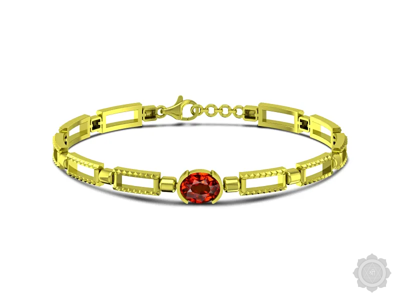 Hessonite (Gomed) Panchdhatu Bracelet (B7)