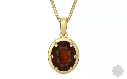 Ashtadhatu Hessonite (Gomed) Garnet Pendant Fine Quality (P8)