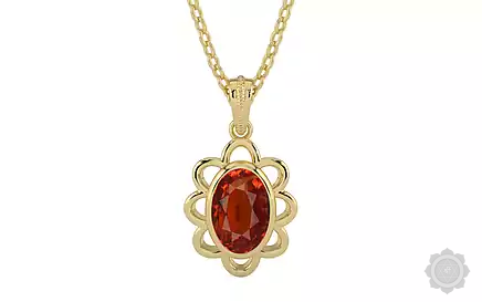 Ashtadhatu Hessonite (Gomed) Garnet Pendant Limited Quality (P3)