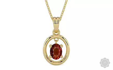 Ashtadhatu Hessonite (Gomed) Garnet Pendant Rare Quality (P2)