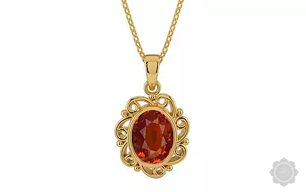 Gold Hessonite (Gomed) Garnet Pendant Limited Quality (P5)