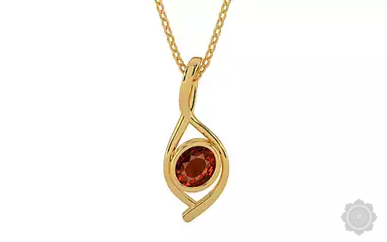 Gold Hessonite (Gomed) Garnet Pendant Rare Quality (P1)