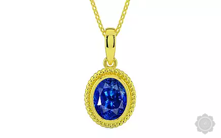 Panchdhatu Ceylon Blue Sapphire Pendant Rare Quality (P7)