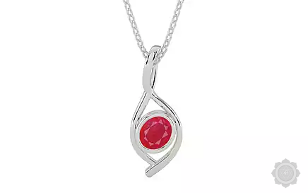 Sterling Silver Ruby Pendant Prime Quality (P1)