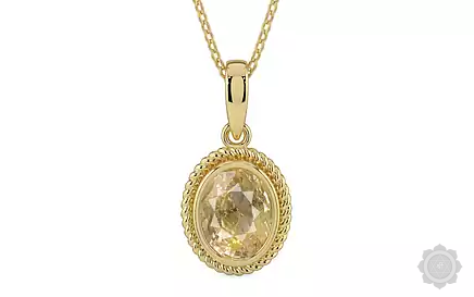 Ashtadhatu Ceylon Yellow Sapphire Pendant Fine Quality (P7)