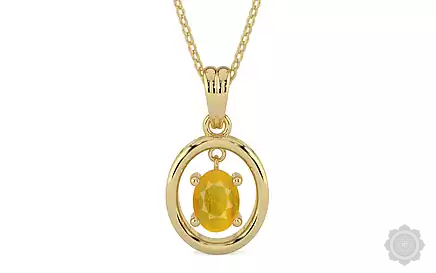 Ashtadhatu Yellow Sapphire Pendant Fine Quality (P2)