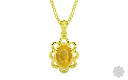 Panchdhatu Yellow Sapphire Pendant Fine Quality (P3)