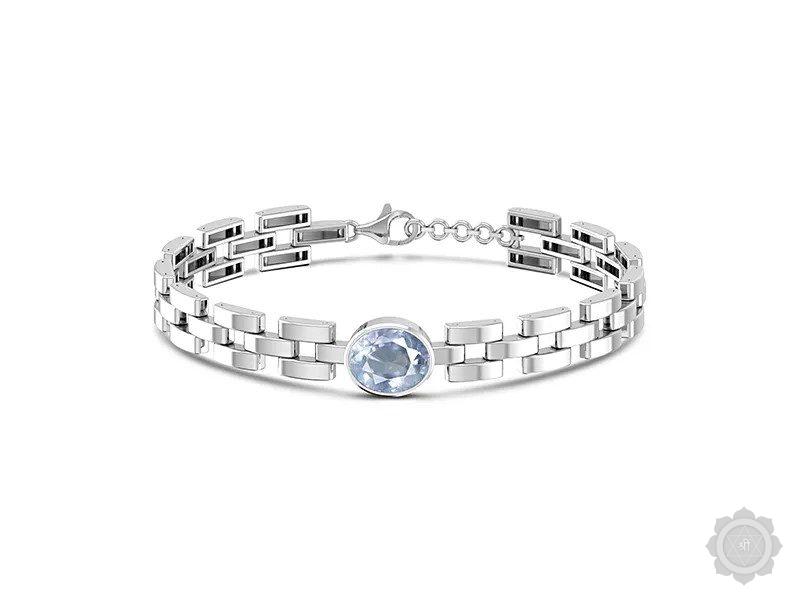 Blue Sapphire Sterling Silver Bracelet (B3)