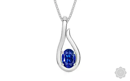 Sterling Silver Ceylon Blue Sapphire Pendant Rare Quality (P9)