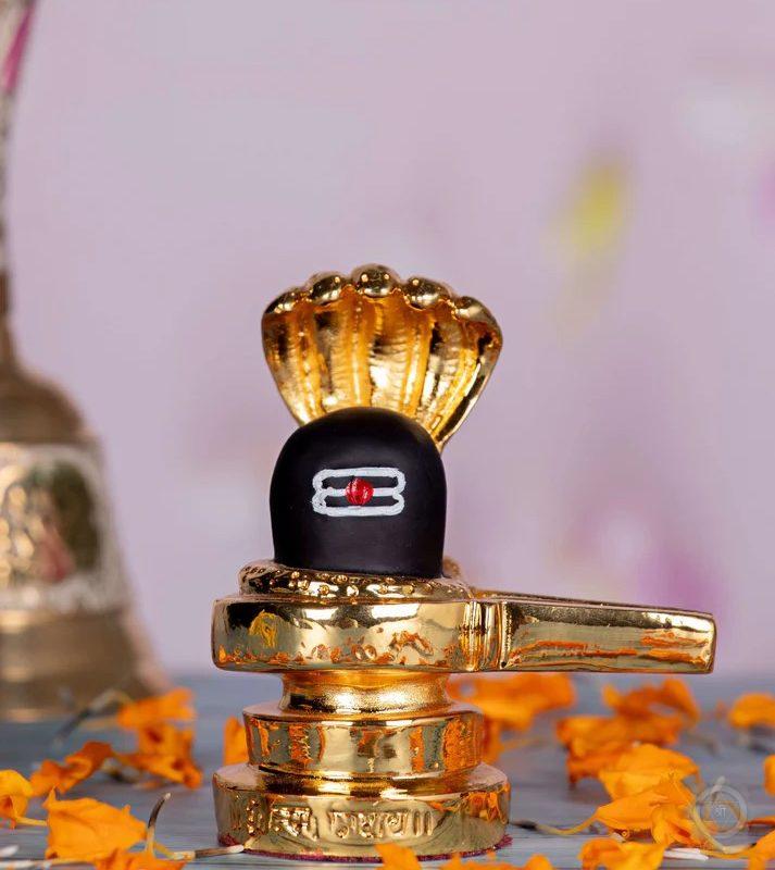 Golden Gold Plated Shivling
