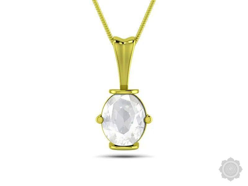 White Sapphire Panchdhatu Pendant (D3)