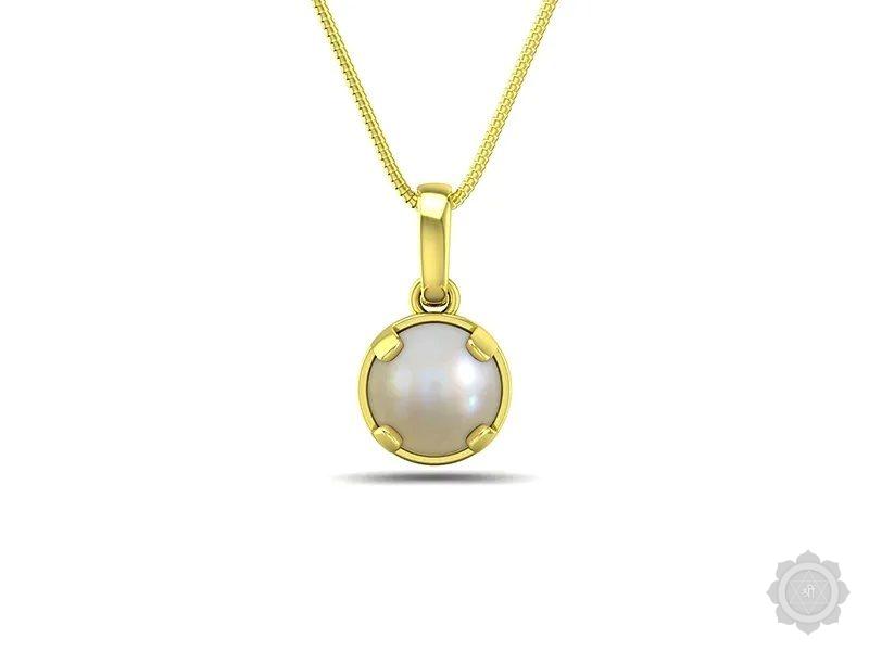 Pearl (Moti) Yellow Gold Pendant (DP1)
