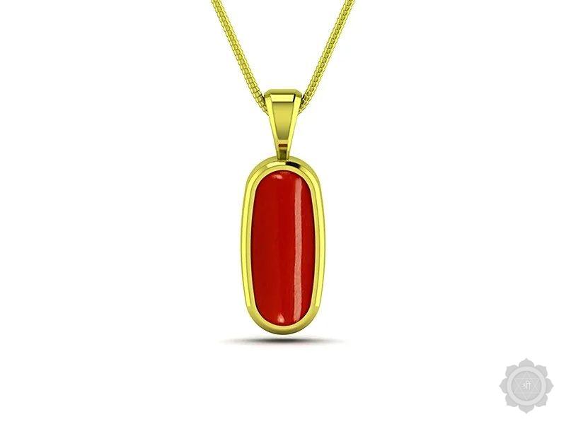 Red Coral (Moonga) Panchdhatu Pendant (DC1)