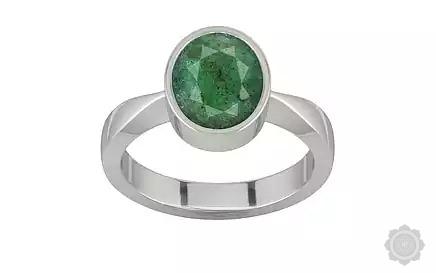 Sterling Silver Emerald Ring Prime Quality (R9)