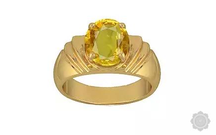 Gold Yellow Sapphire Ring Rare Quality (R4)