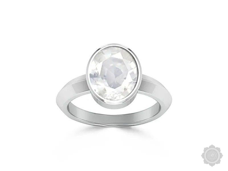 White Sapphire Sterling Silver Ring (A1)