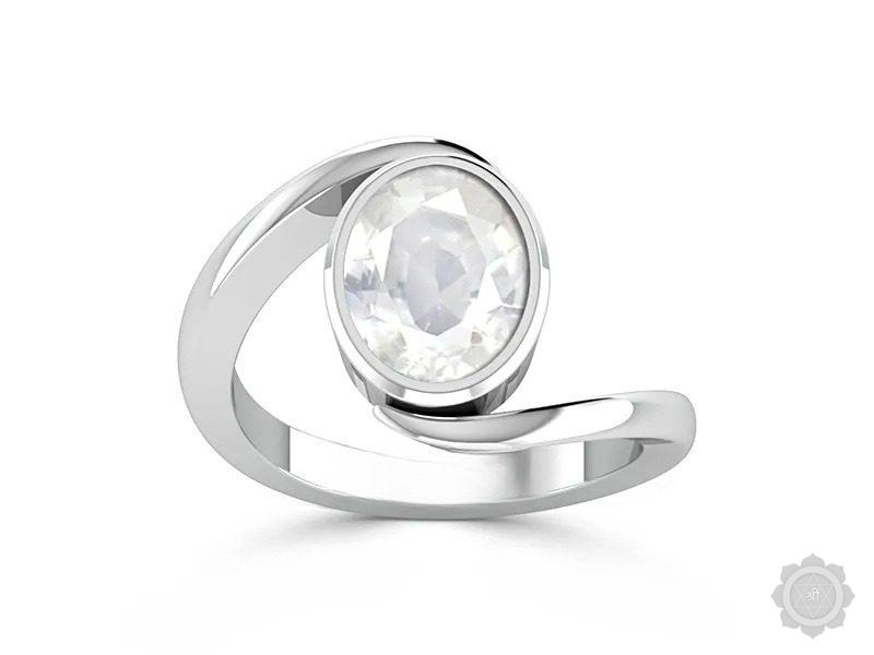 White Sapphire Sterling Silver Ring (A6)