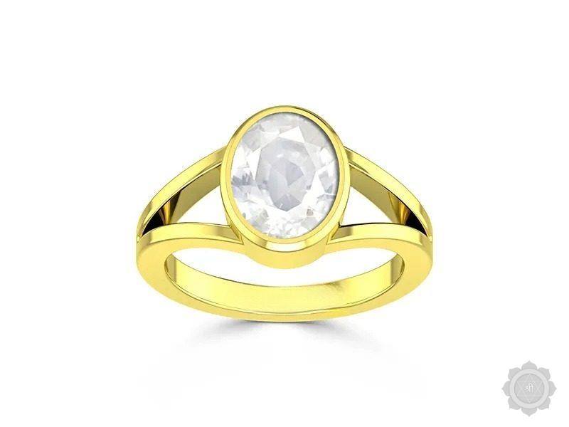 White Sapphire Yellow Gold Ring (A2)
