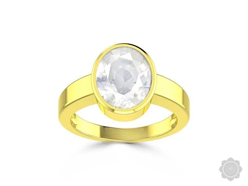 White Sapphire Yellow Gold Ring (R1)