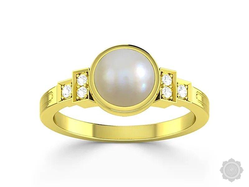 Pearl (Moti) Yellow Gold Ring (AP11)