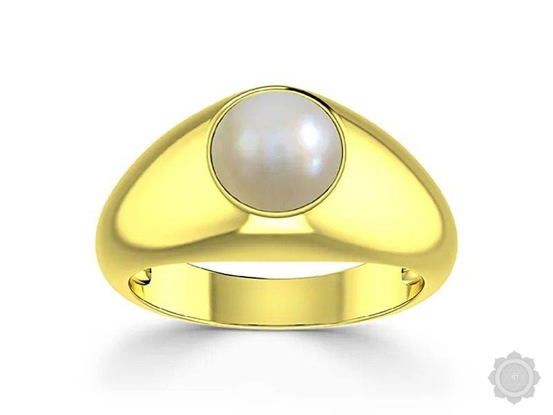 Pearl (Moti) Yellow Gold Ring (AP15)