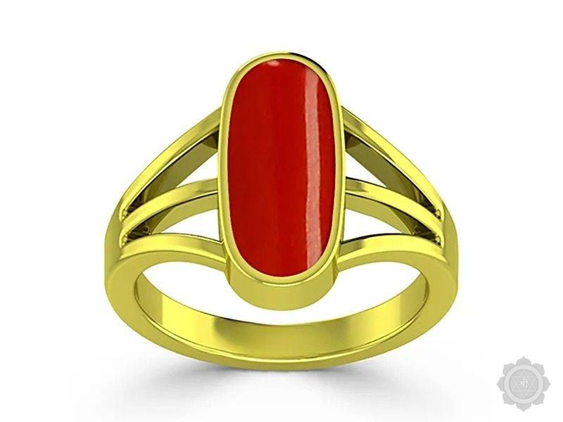 Red Coral (Moonga) Panchdhatu Ring (AC3)