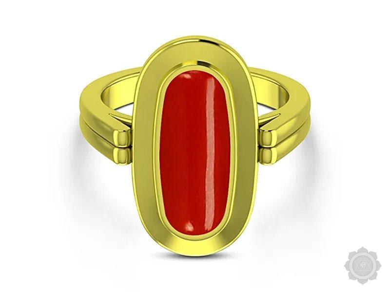 Red Coral (Moonga) Panchdhatu Ring (AC11)