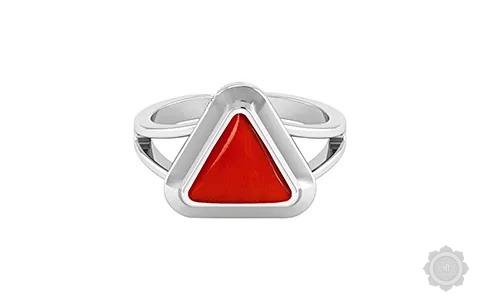 Red Coral (Moonga) Sterling Silver Ring (AC2)